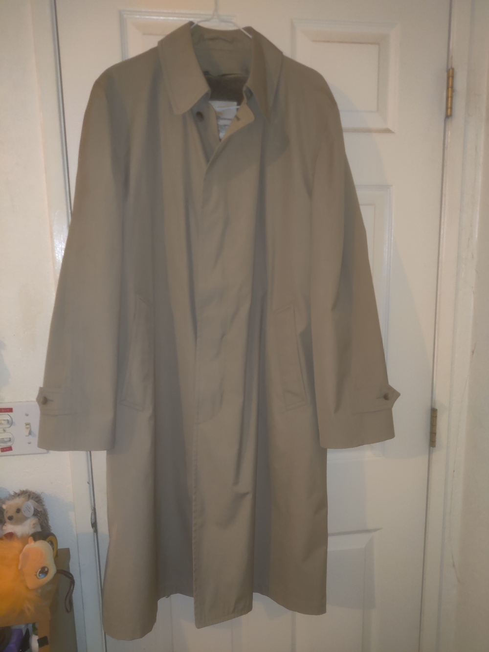 Vintage 70’s Mens London Fog Trench Coat Tan Removable Fleece Lining 42 Long